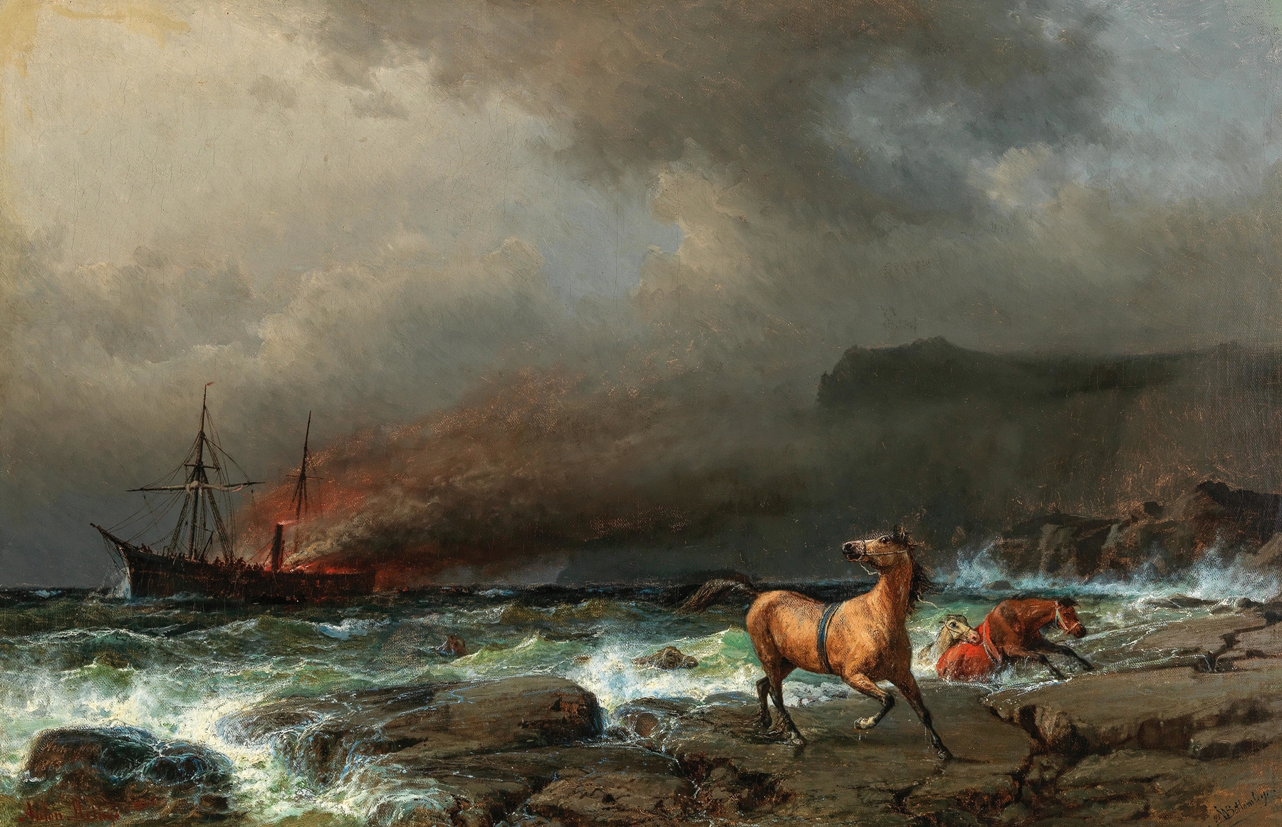 The Wreck of the Anglo Saxon, by Anton Melbye, public domain