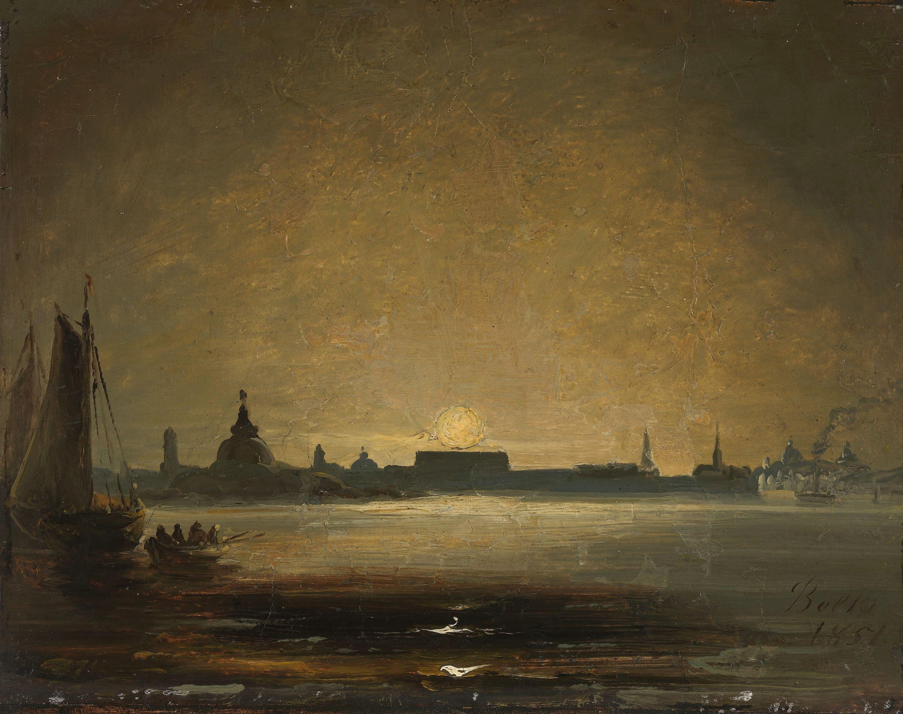 Dresden in Moonlight, by Peder Balke, public domain