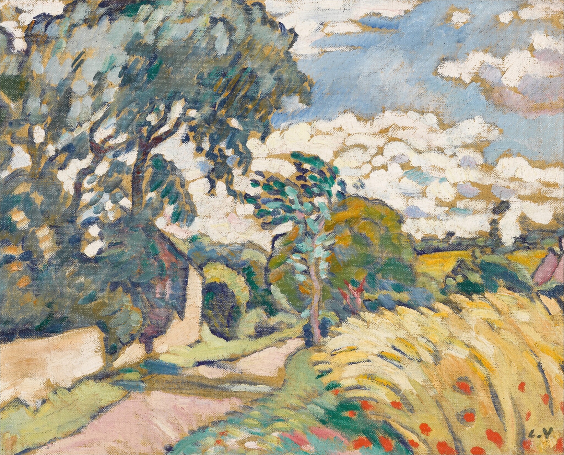Oil painting by Louis Valtat depicting a house in Normandy with sunlight.