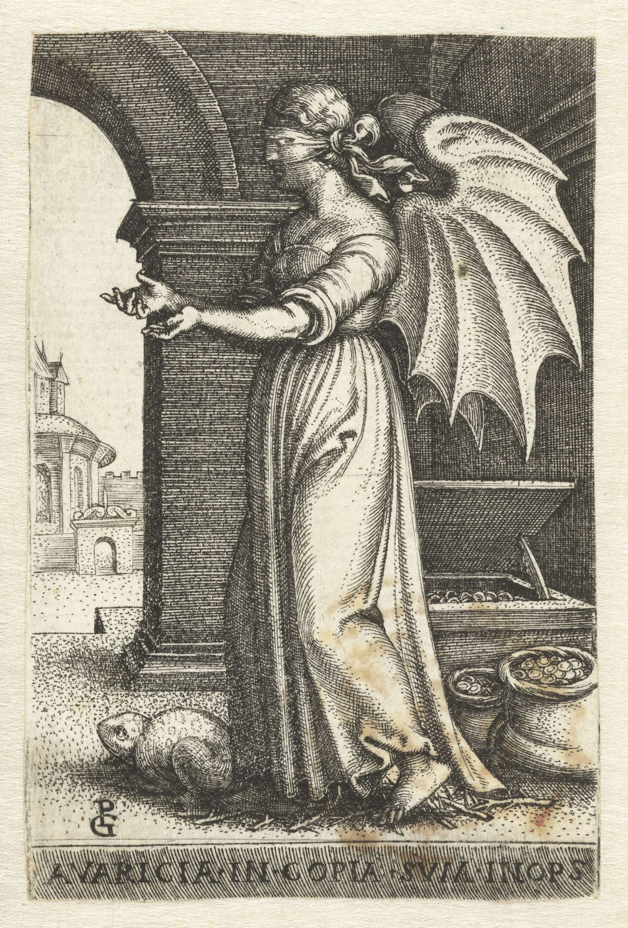 Gierigheid (Avaritia), by Georg Pencz, public domain