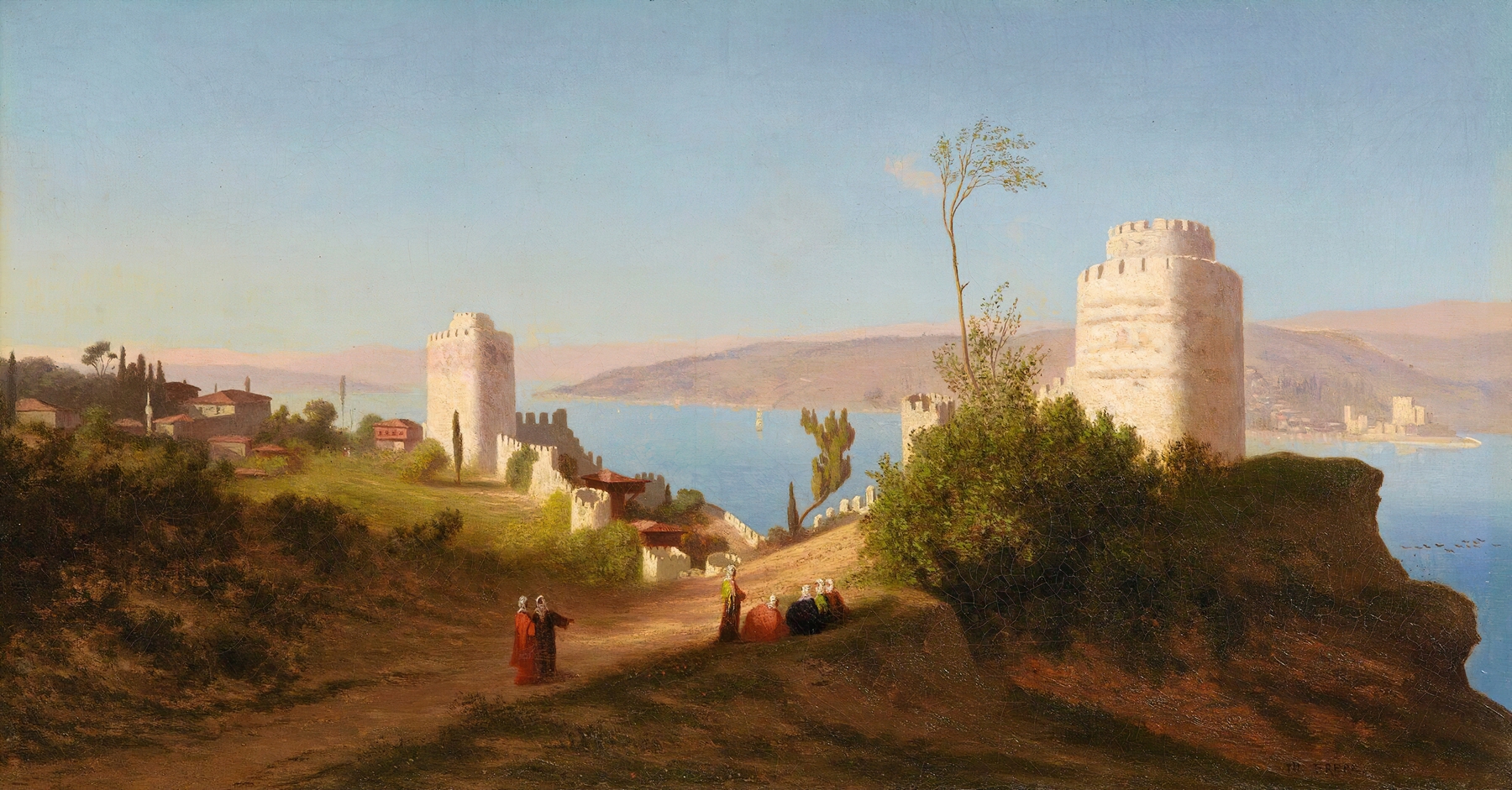 Promenade By Rumeli Hisari, Constantinople, by Charles Théodore Frère, public domain