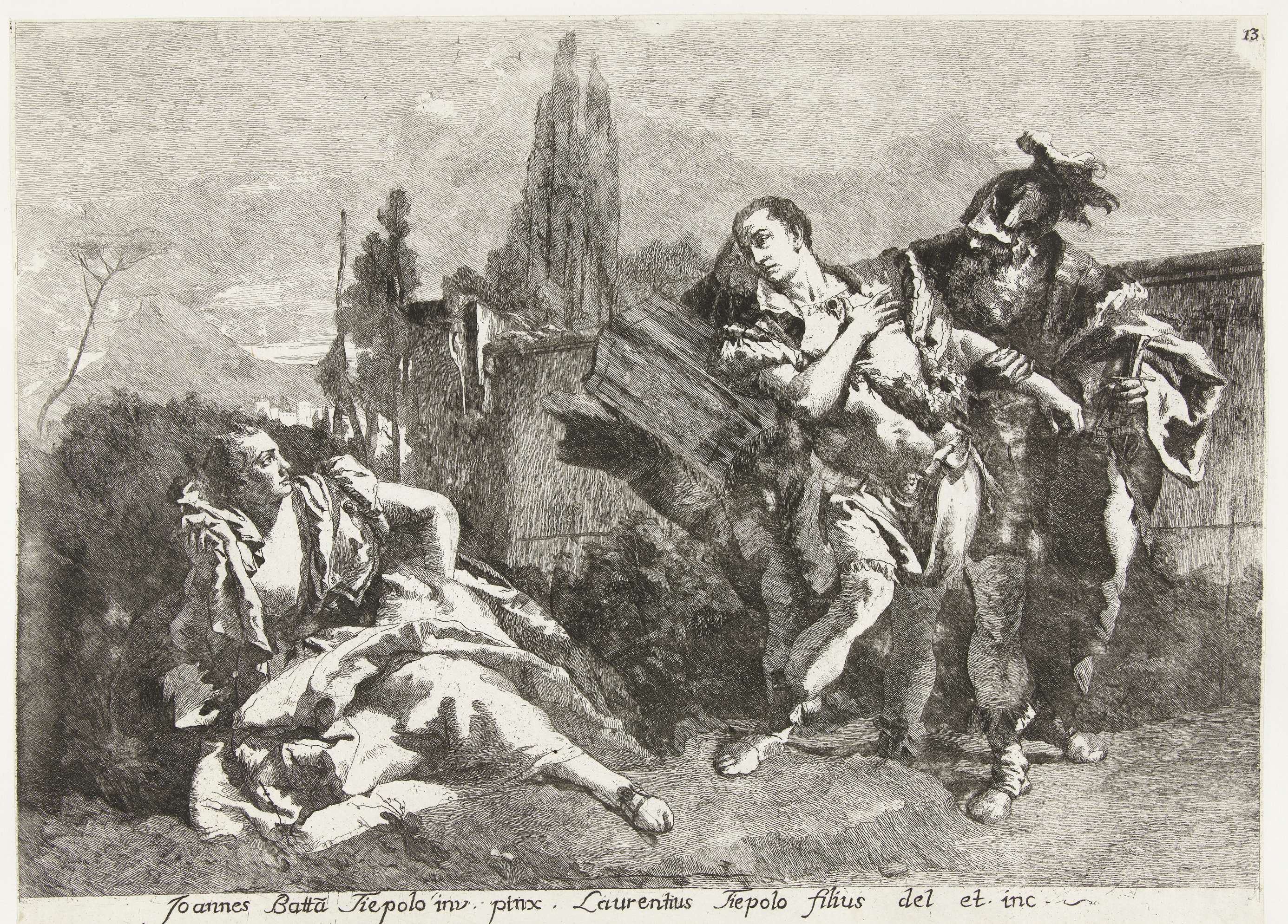 Rinaldo Abandons Armida, by Lorenzo Baldissera Tiepolo, public domain