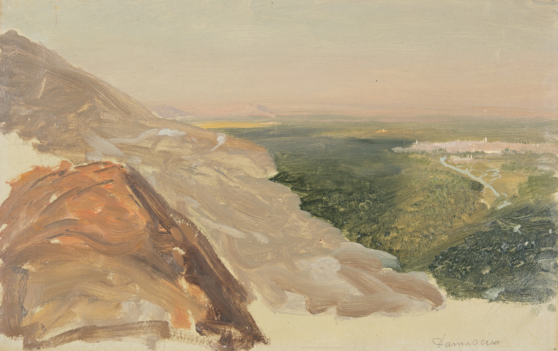 View of a plain with Damascus, Syria, oil on canvas by Frederic Edwin Church