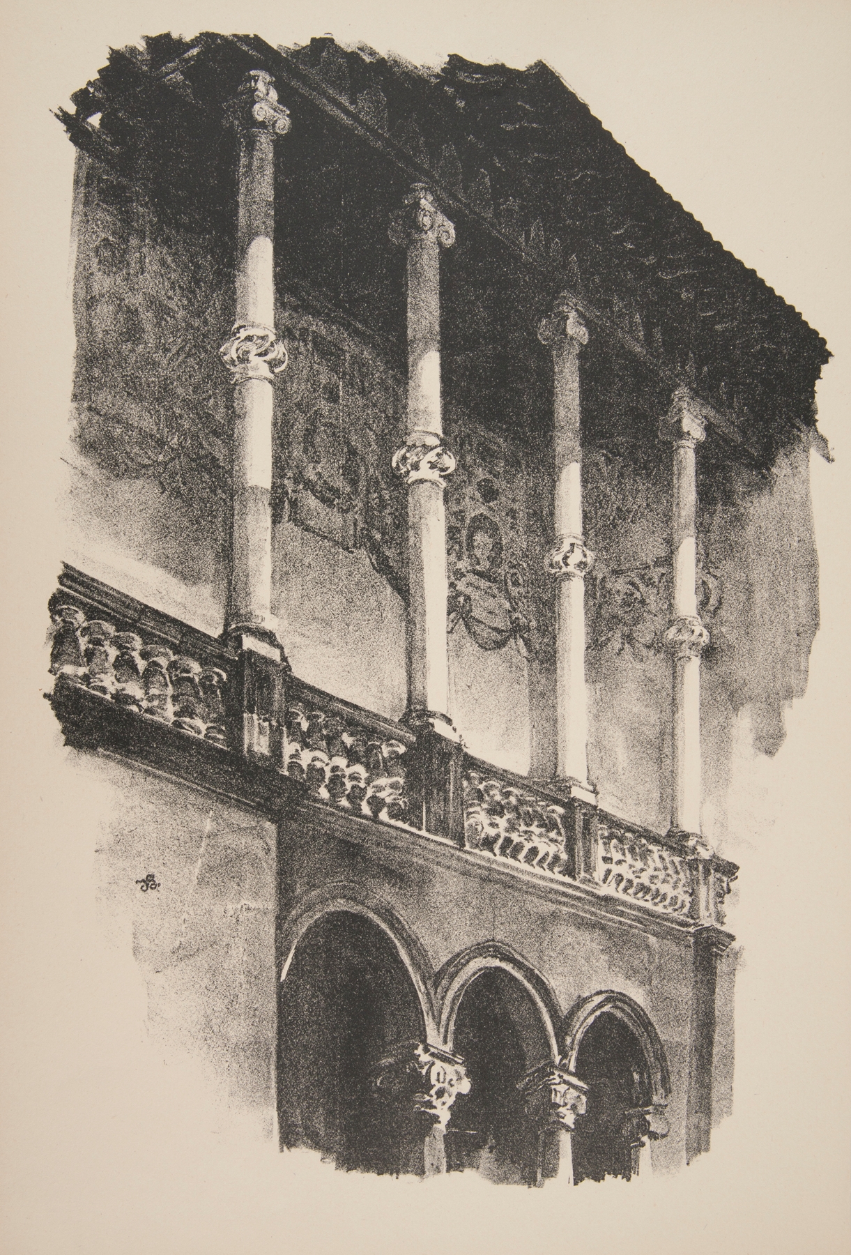 Fragment krużganku Zamku król. na Wawelu by Jan Kanty Gumowski, medium unknown