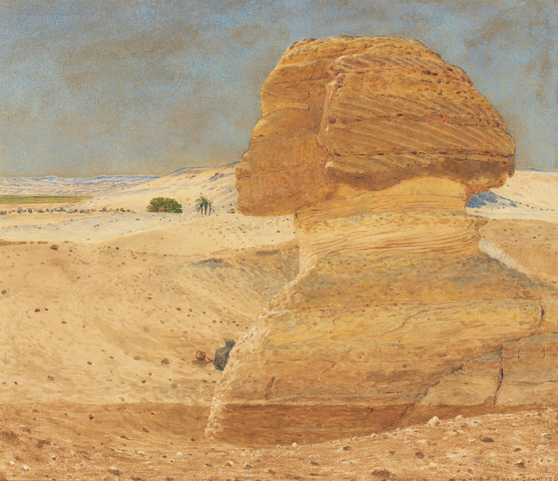The Sphinx near Giza in morning light, watercolor on paper by George Price Boyce