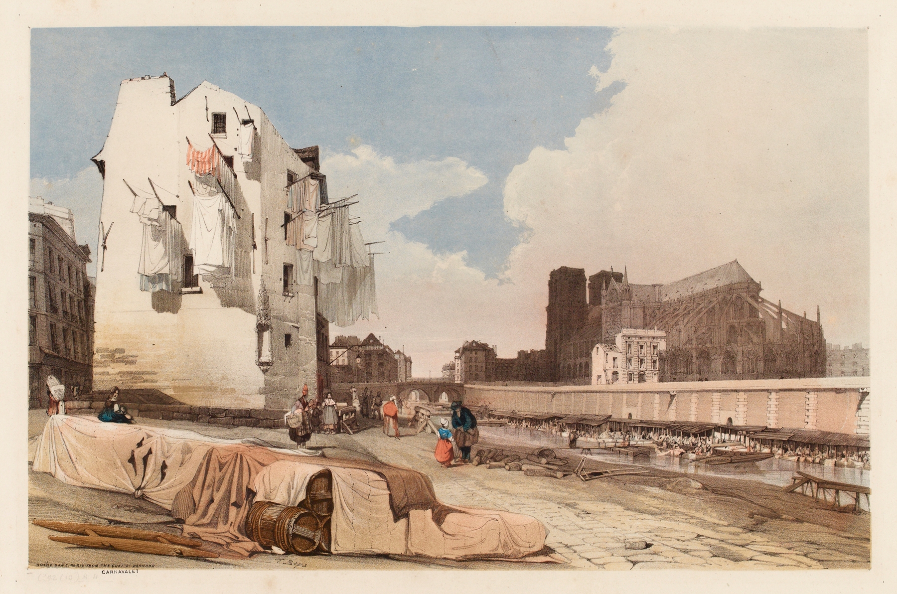 Notre-Dame, Paris from the quai St Bernard, by Thomas Shotter Boys, public domain