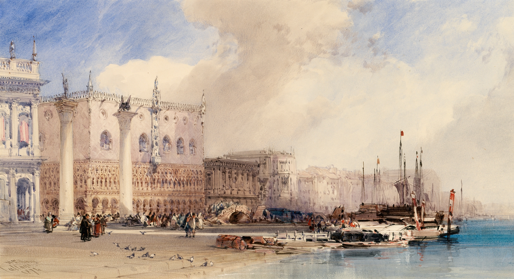 The Doge’s Palace, Venice, by William Callow, public domain