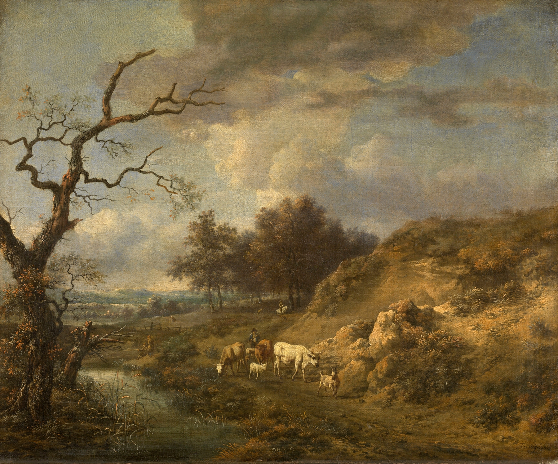 Landscape with Cattle, by Jan Wijnants, public domain