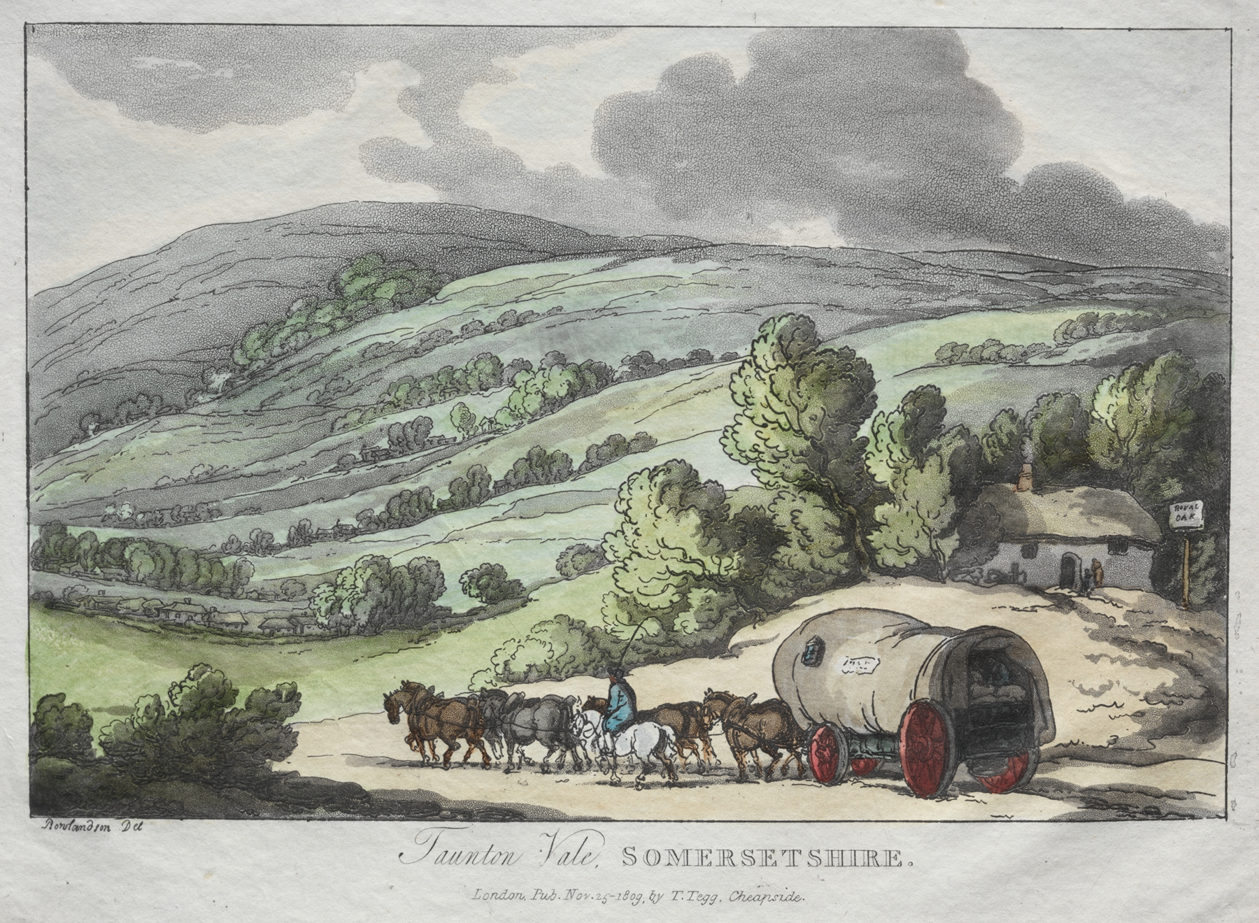 Rowlandson’s Sketches from Nature; Taunton Vale, Somersetshire, by Thomas Rowlandson, public domain