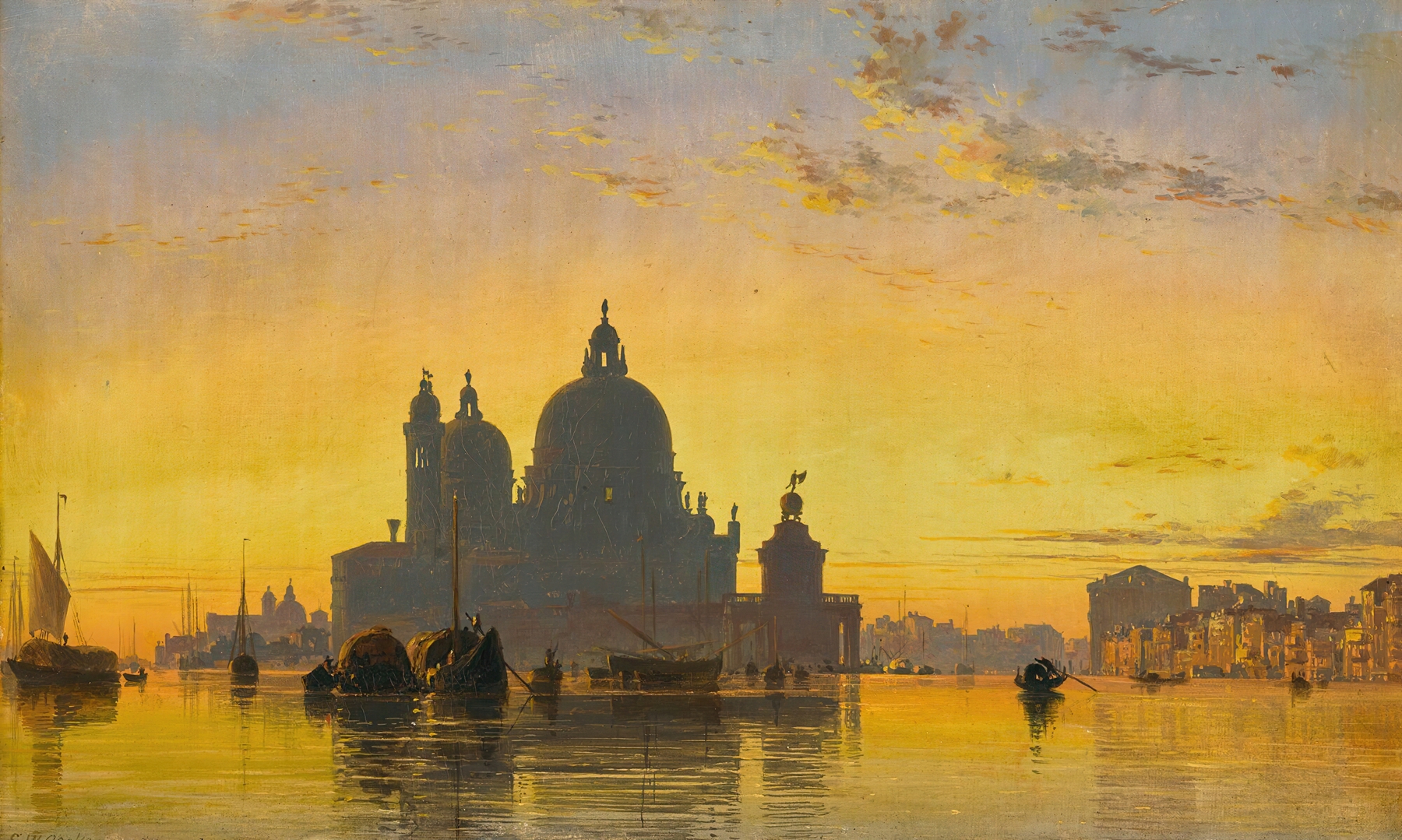 Venice, Sunset Behind The Church Of Santa Maria Della Salute, by Edward William Cooke, public domain