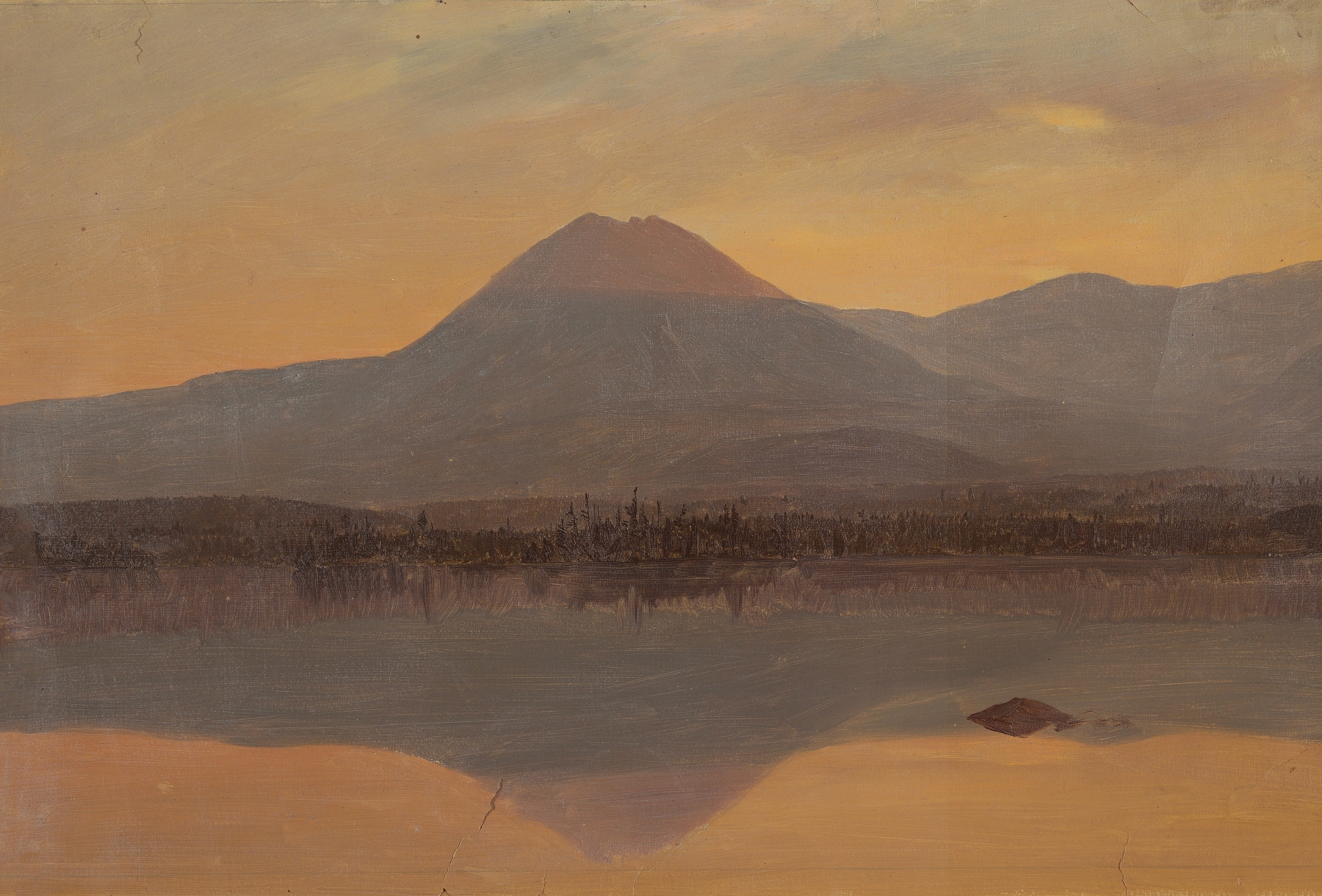 Mt. Katahdin from Lake Katahdin by Frederic Edwin Church, oil painting