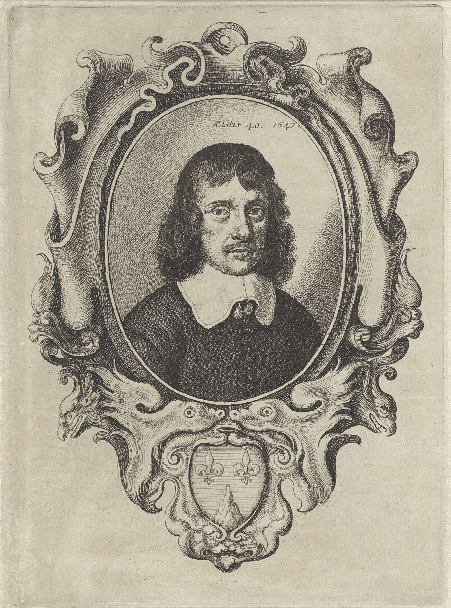 Etching by Wenceslaus Hollar, depicting a self-portrait with emotional depth.