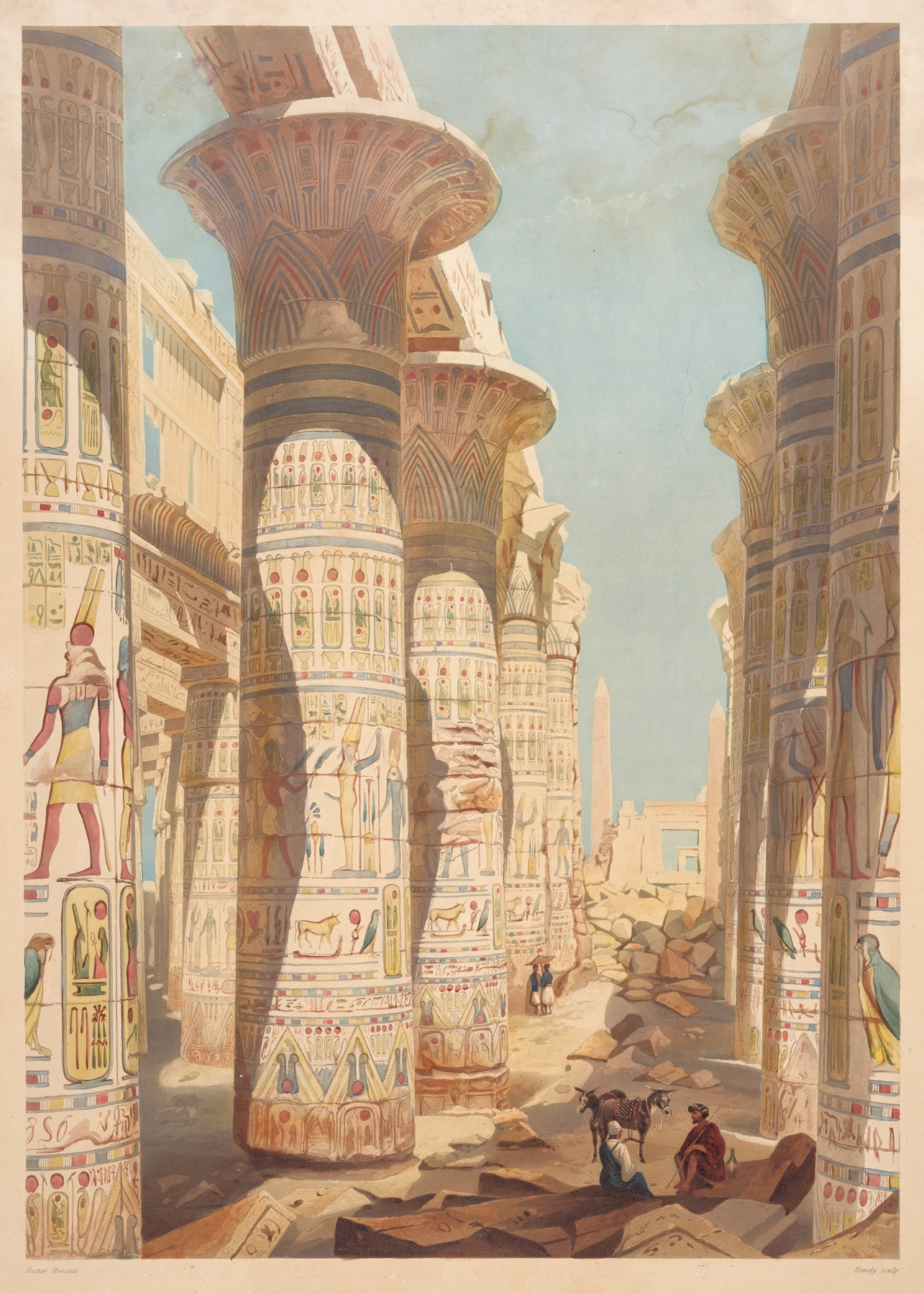 Salle hypostyle de Karnac (Pillared hall of Karnak), by Hector Horeau, public domain