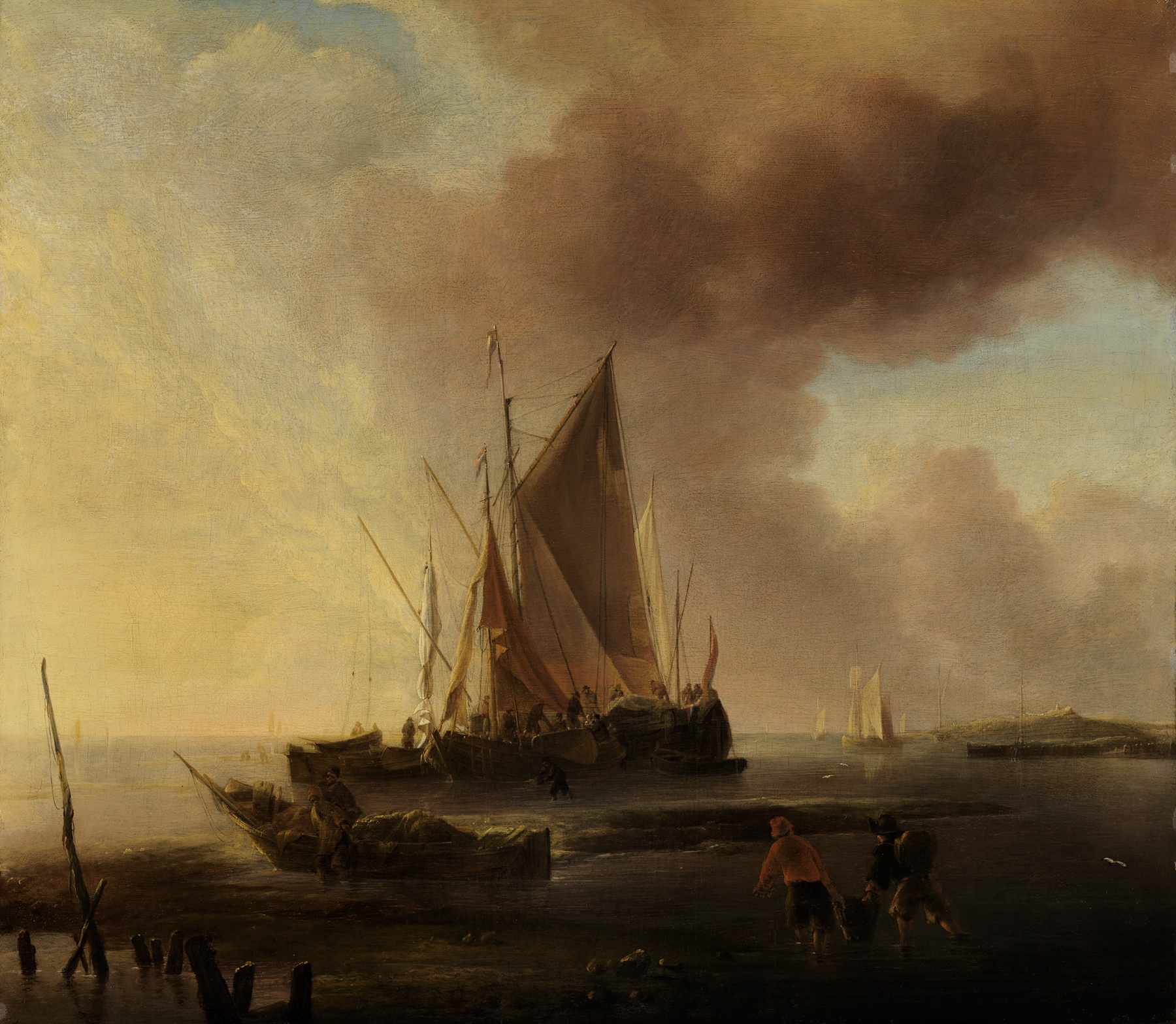 Fischerboote am Strand, by Jan van de Cappelle, public domain