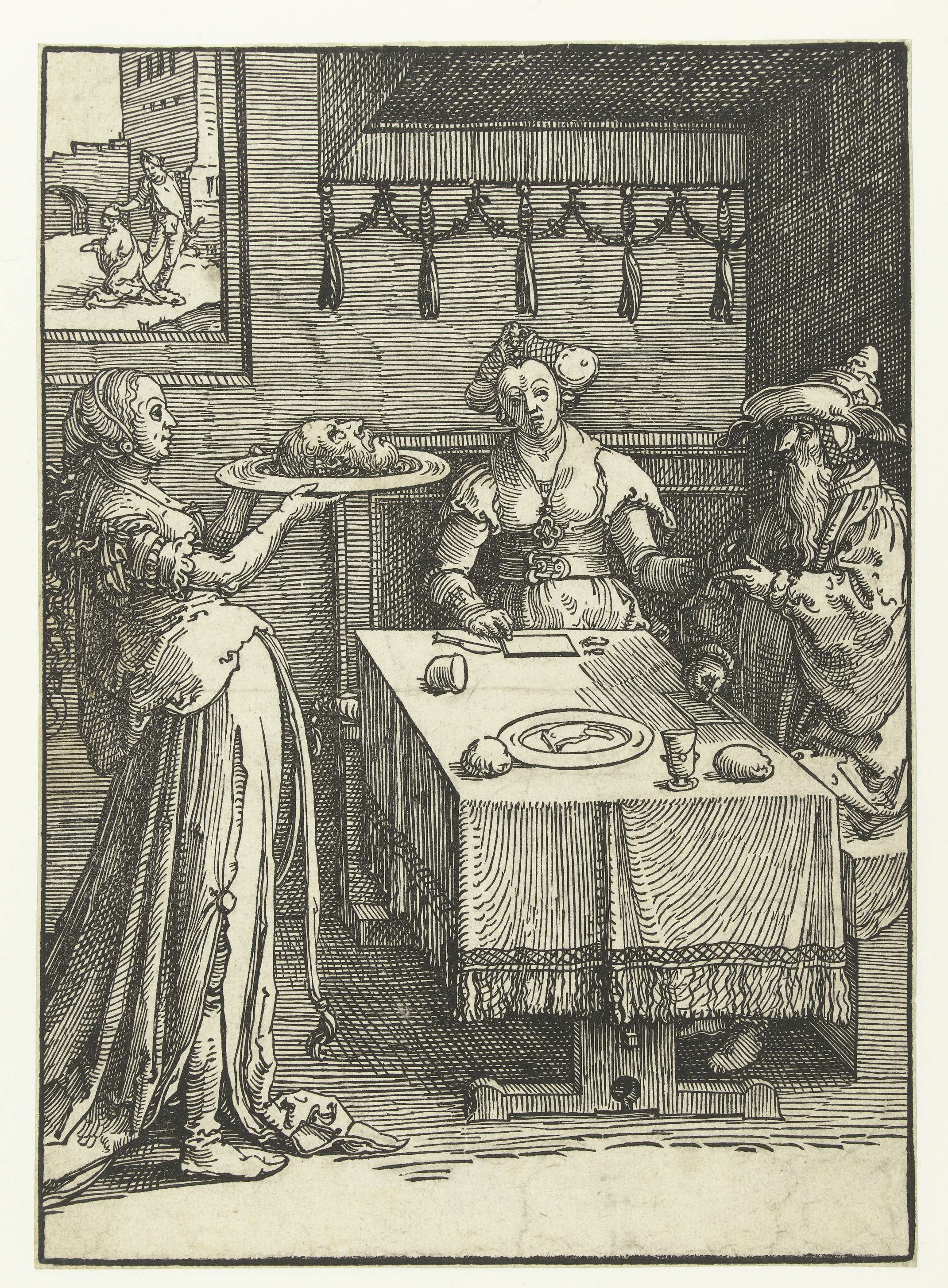 Salomé met het hoofd van Johannes de Doper, by Lucas van Leyden, public domain