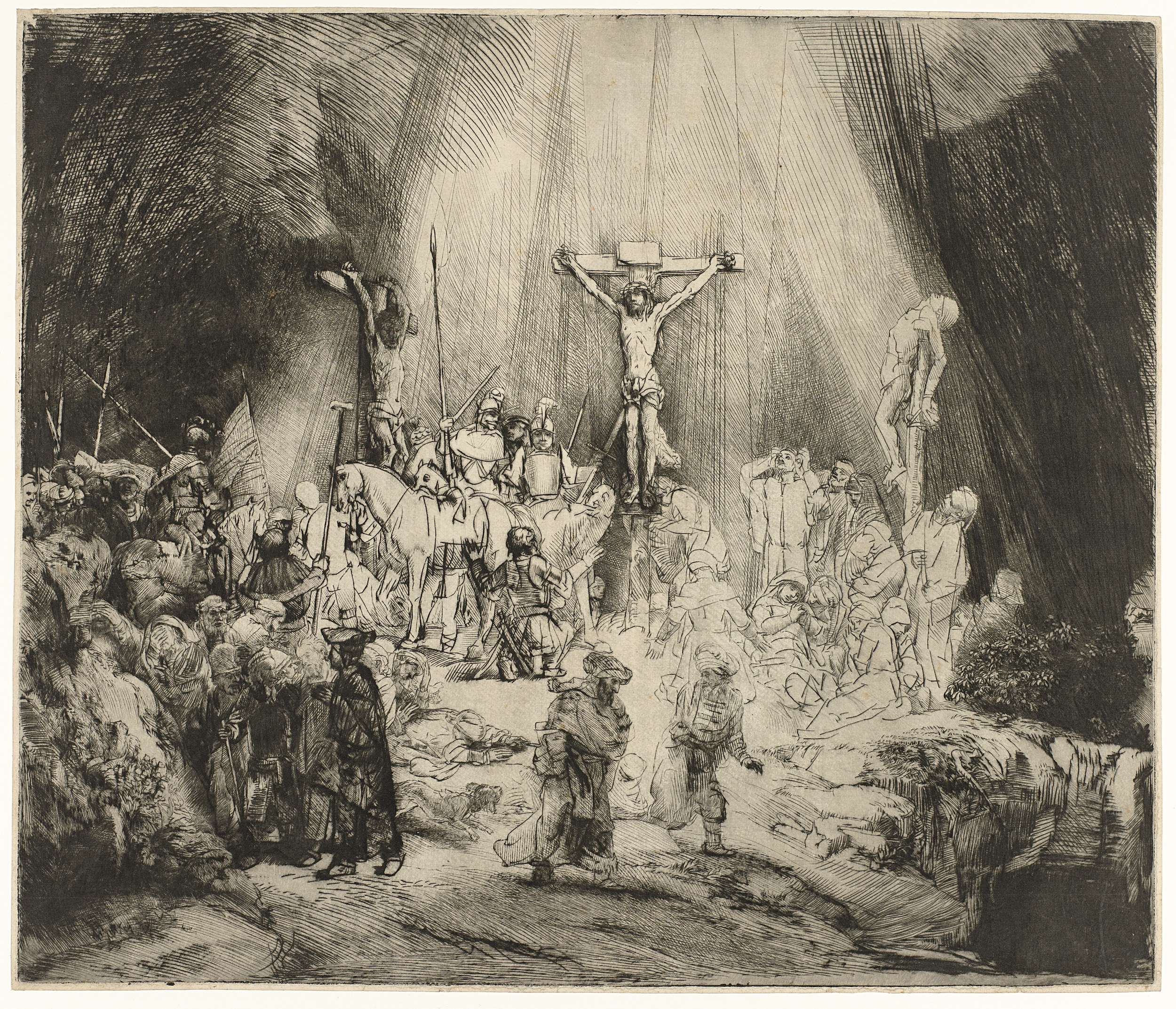 The Three Crosses, by Rembrandt van Rijn, public domain