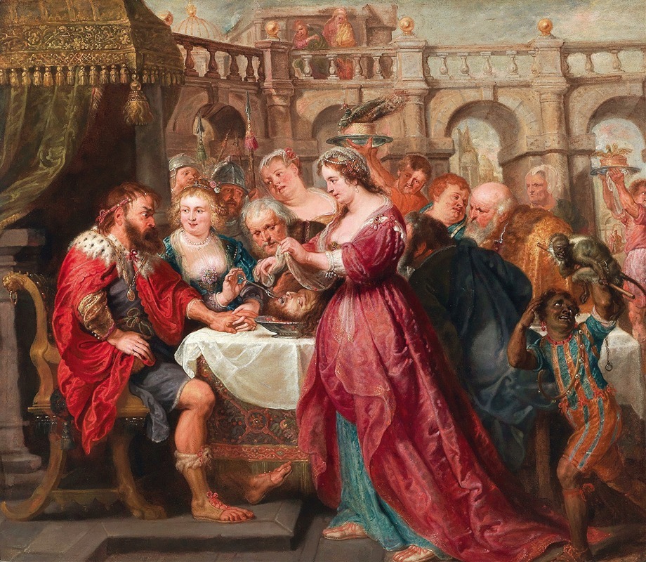 The Feast of Herod by Peter Paul Rubens depicts a dramatic biblical scene.