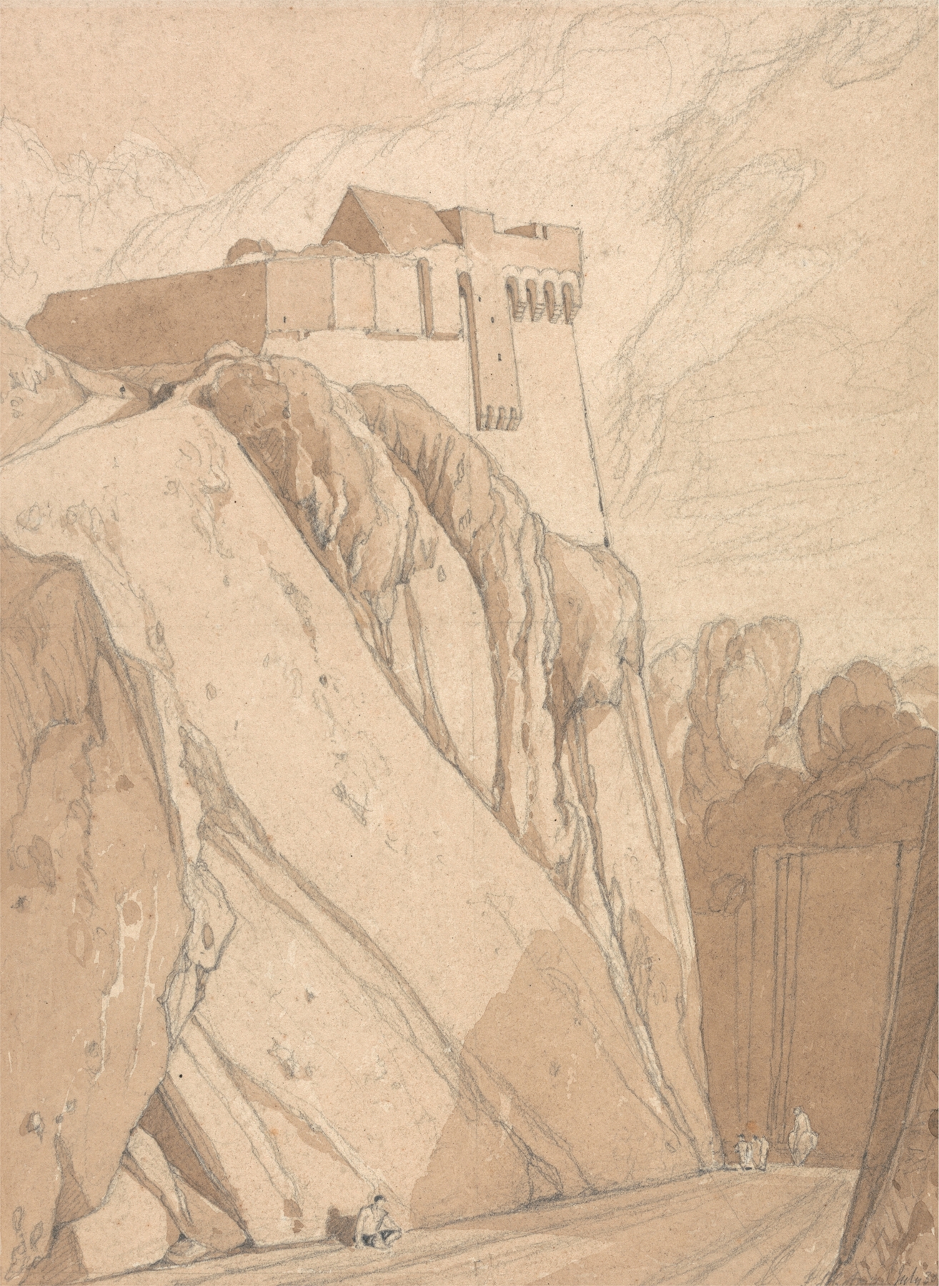 Part of the Old Fortifications at Saint Lo, Normandy, by John Sell Cotman, public domain