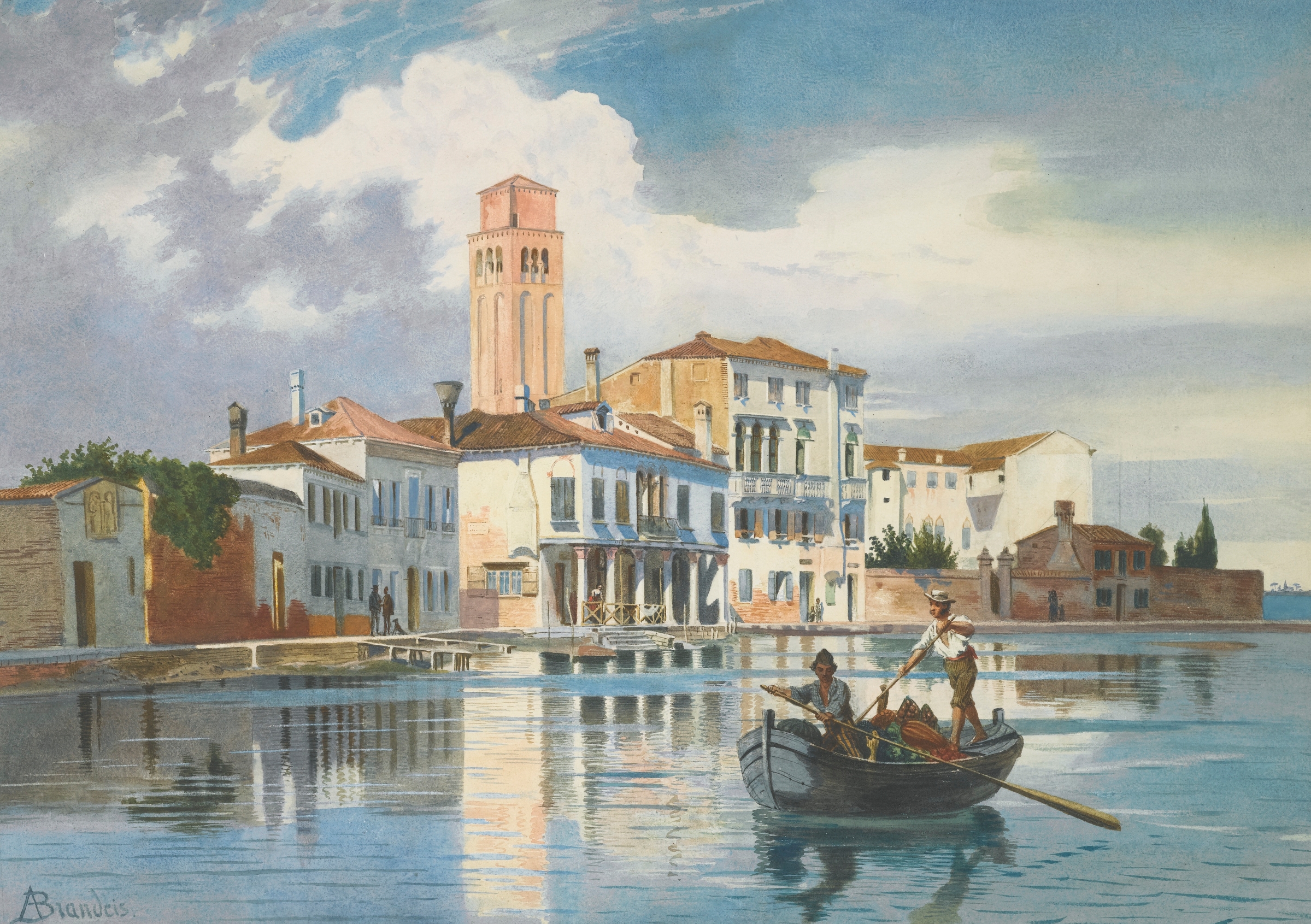 Landscape with vibrant colors in oil on canvas by Antonietta Brandeis