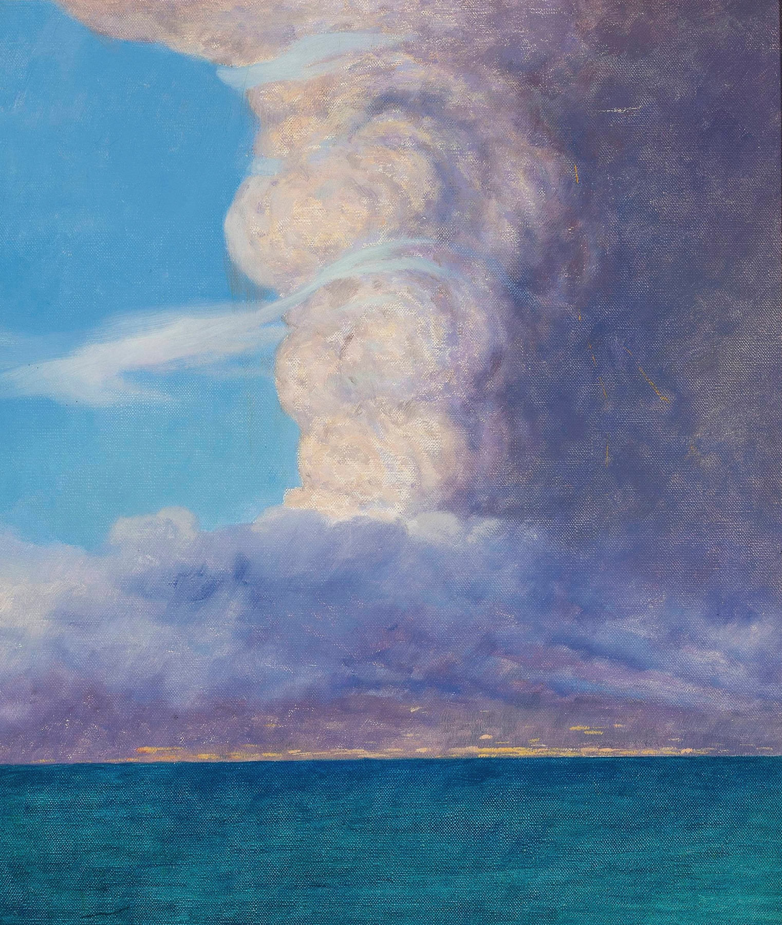 Marine landscape by Ignacy Józef Protasewicz, oil painting depicting tranquil waters and sunlight