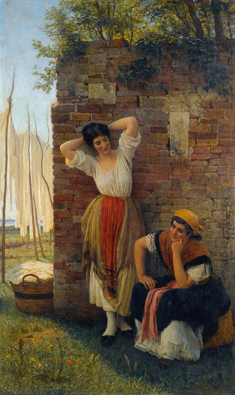 A Moment Of Rest by Eugen von Blaas depicts a serene moment of leisure.