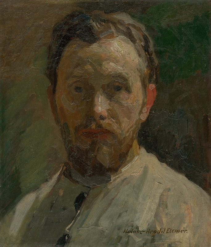 Self-Portrait, by Elemír Halász-Hradil, public domain