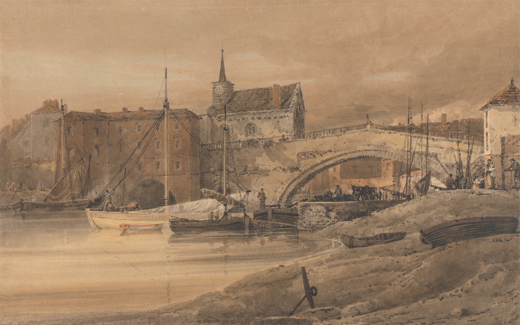 Ouse Bridge, York, by Thomas Girtin, public domain