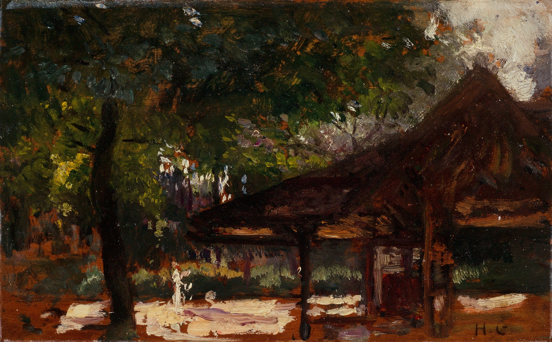 Étude pour le Cercle de l’île de Puteaux by Henri Gervex, oil painting featuring figures in a circular formation.