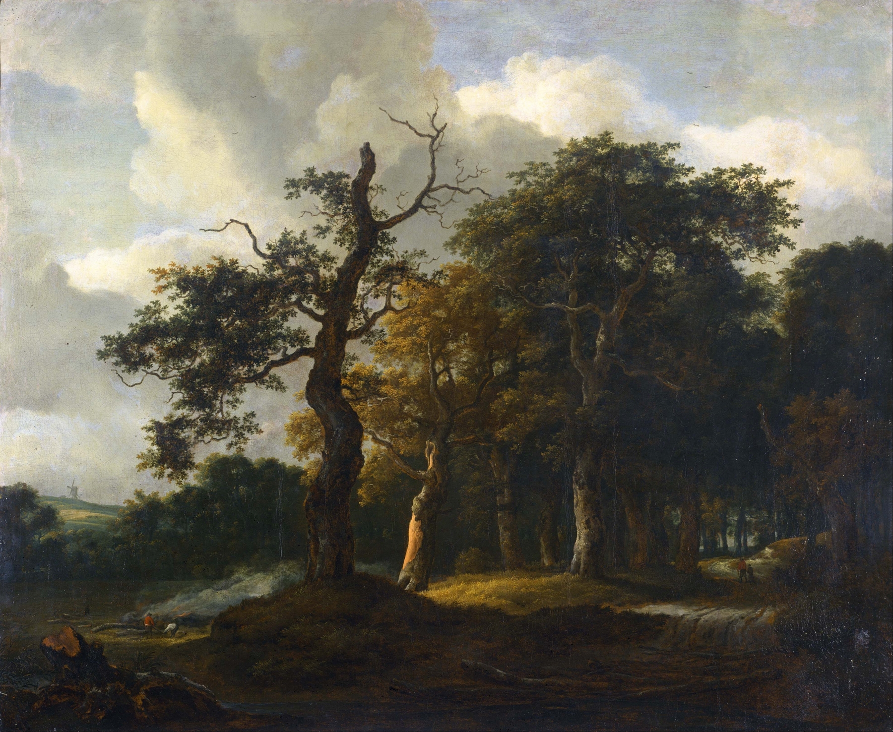 A Road through an Oak Wood, by Jacob Salomonsz. van Ruysdael, public domain