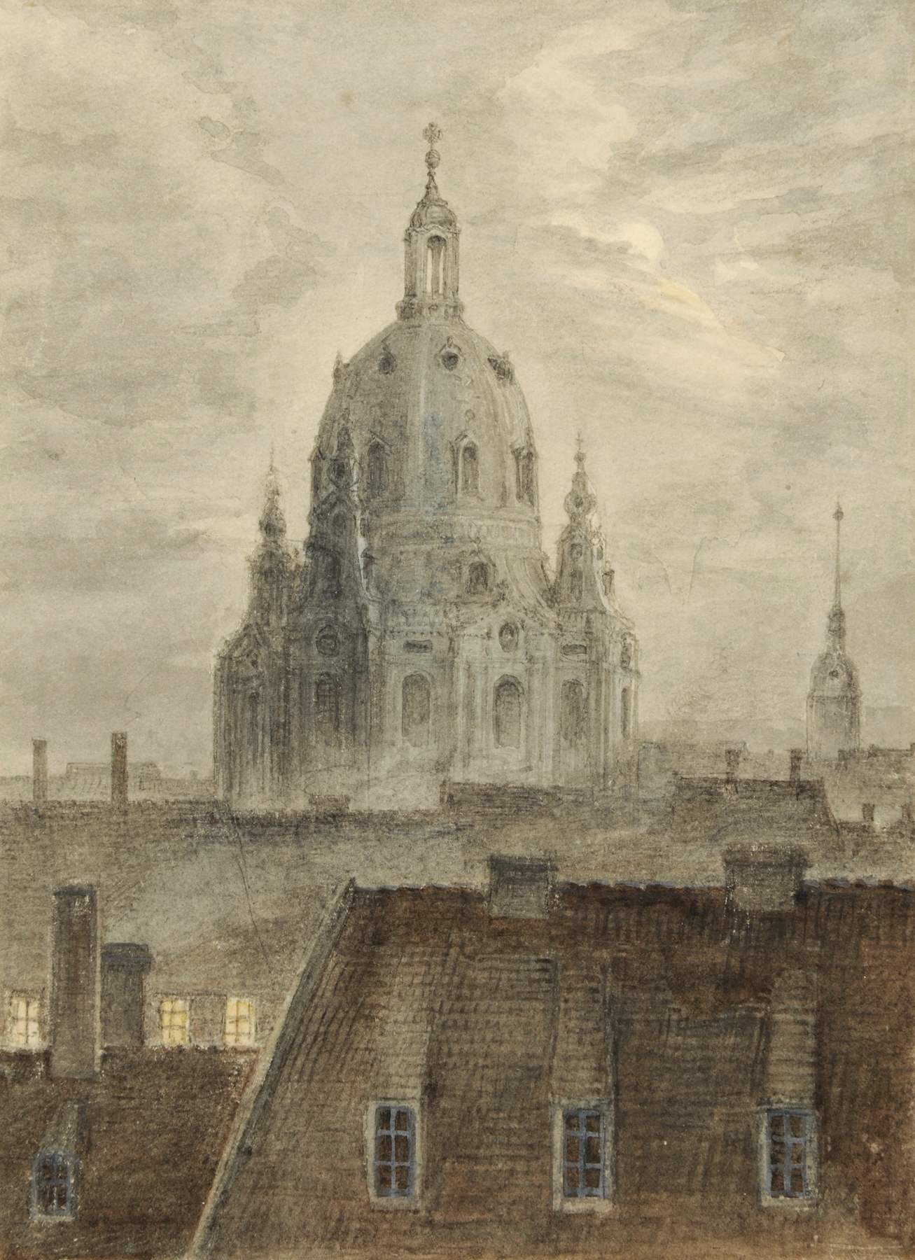 Die Frauenkirche in Dresden, by Carl Gustav Carus, public domain