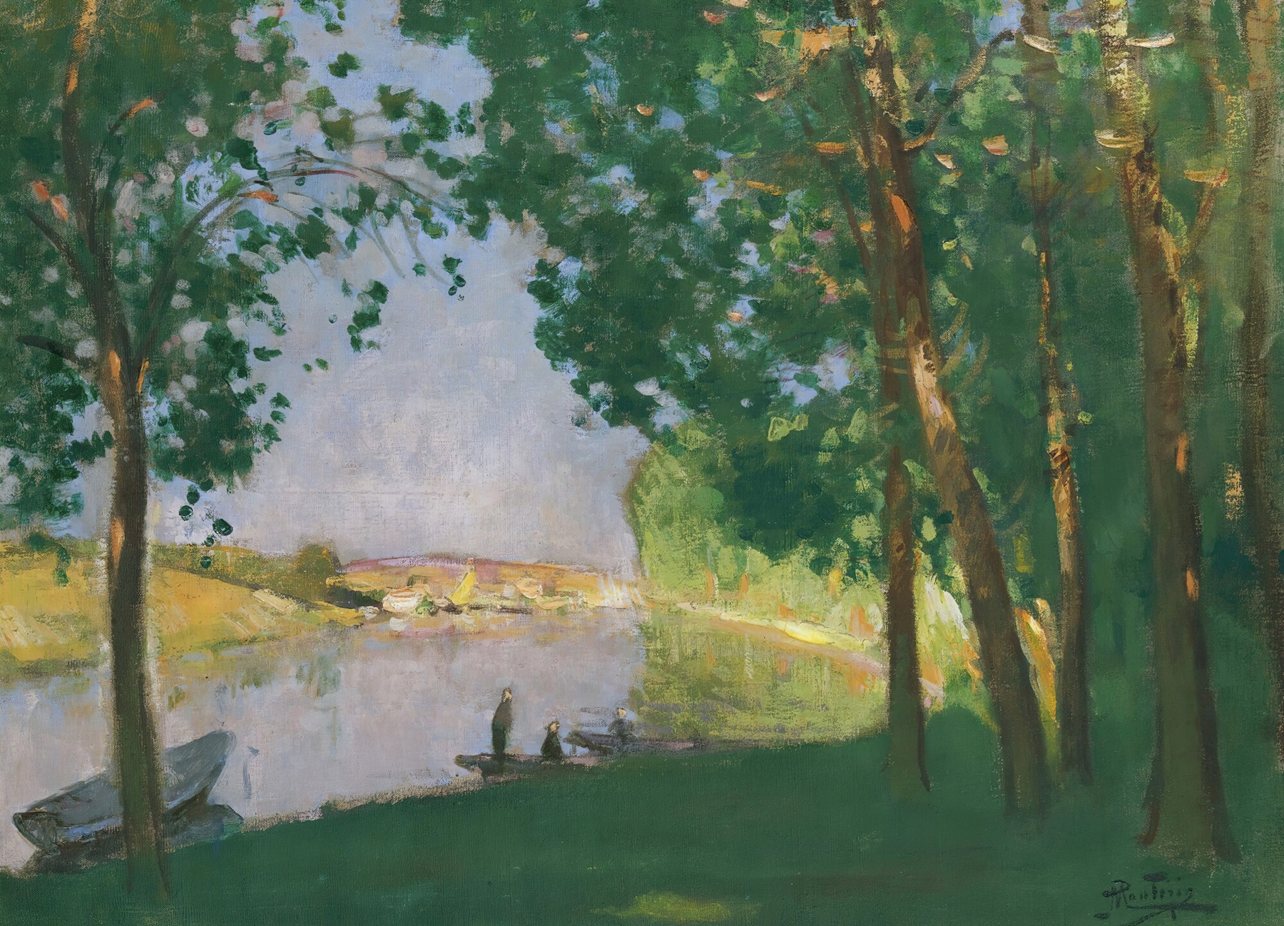 Moret Sur Loing, Bord De Rivière, by Pierre-Eugène Montézin, public domain