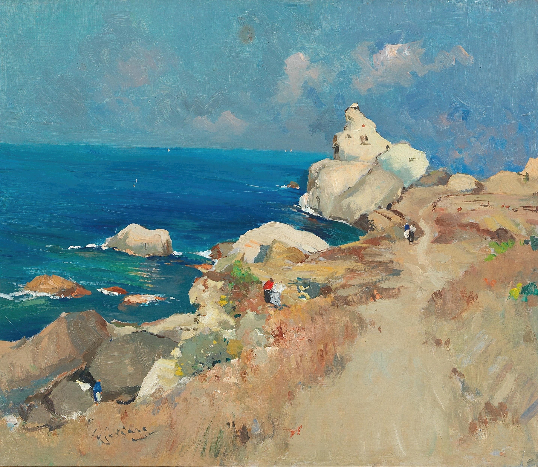 Landscape with foliage and light by Giuseppe Casciaro, oil painting