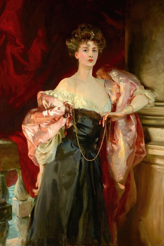 A portrait of Lady Helen Vincent, Viscountess d’Abernon by John Singer Sargent.