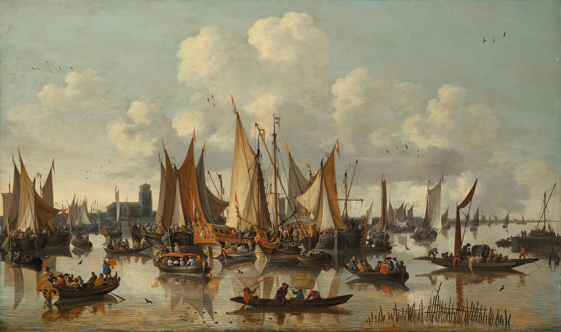 The visit of William III of Orange to Dordrecht in 1672, oil on canvas by Pieter Bout