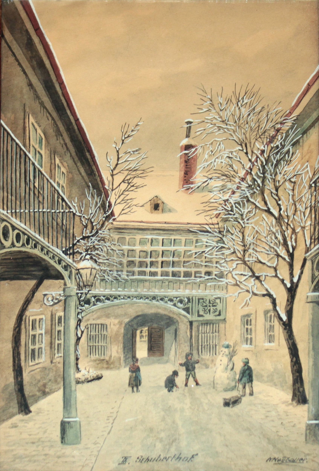 Post-Impressionism work by Max Neubauer depicting architecture and light