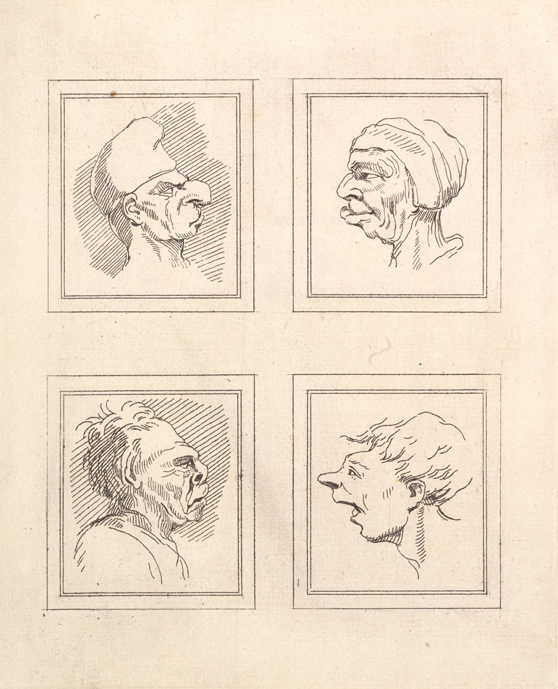 A detailed caricature by Wenceslaus Hollar, showcasing unique facial features.