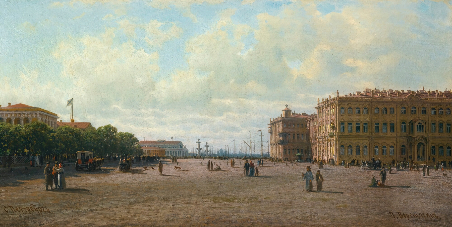 View Of Palace Square, St Petersburg, by Petr Petrovich Vereshchagin, public domain