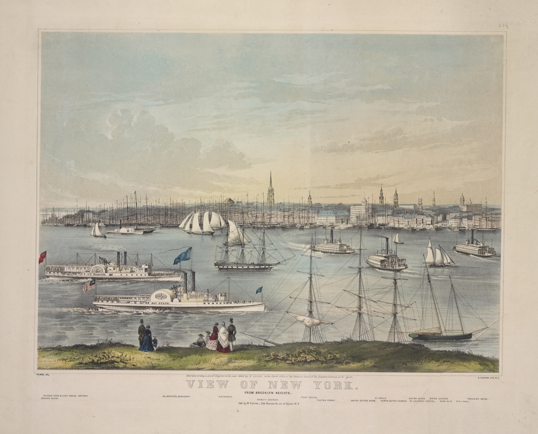 View of New York, from Brooklyn Heights, by Currier & Ives., public domain