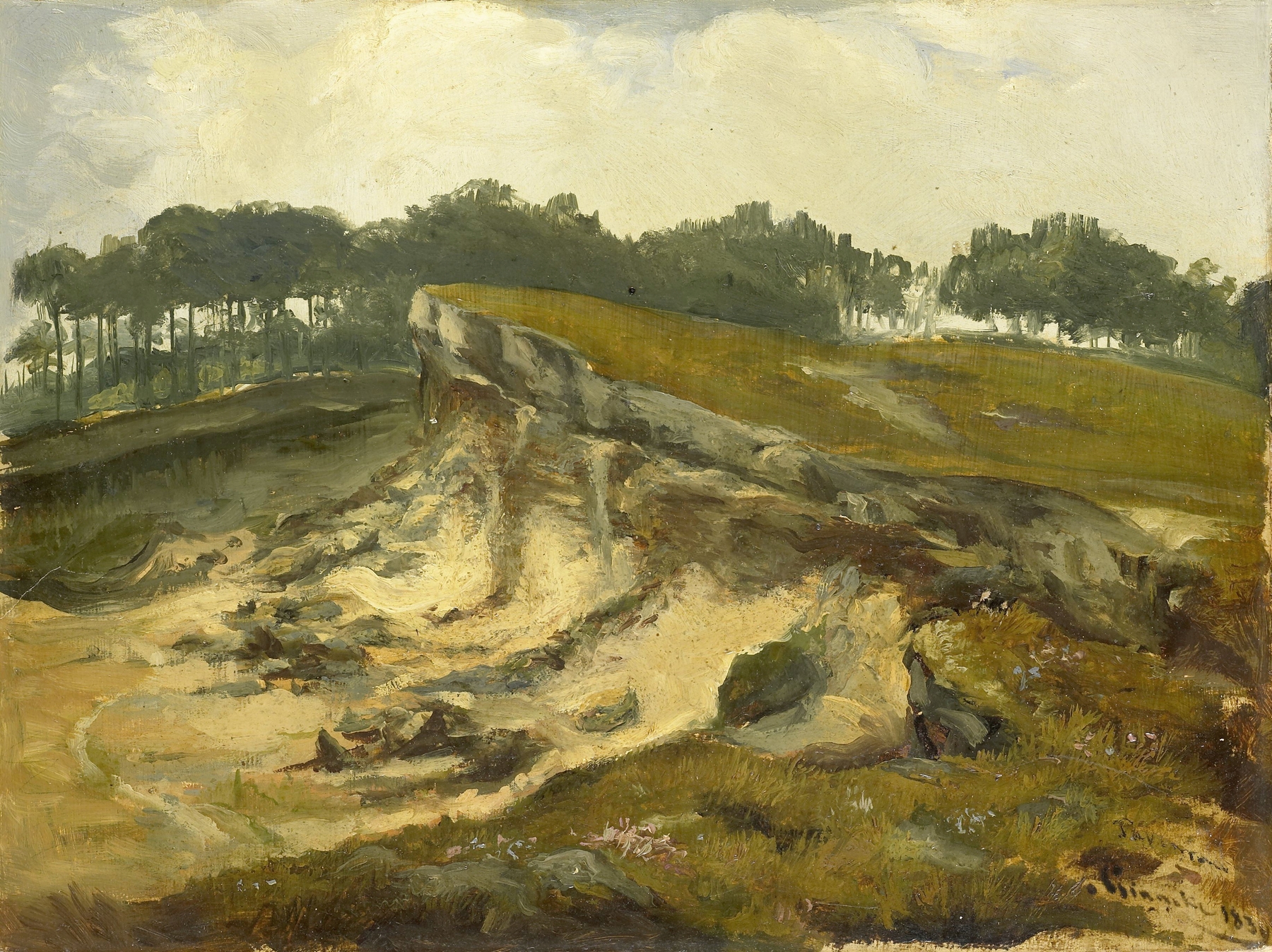 Figurative scene of laborers excavating earth by Johannes Tavenraat, 1839