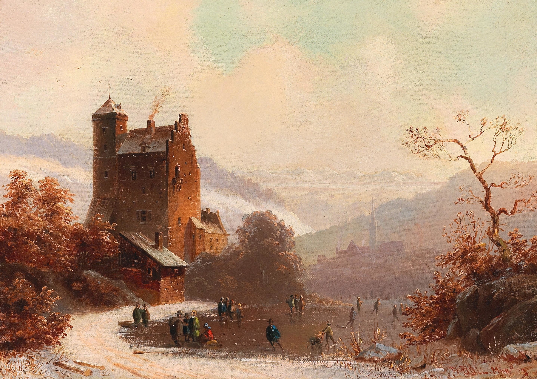 Landscape scene by Anton Doll, depicting rolling hills and a serene sky.