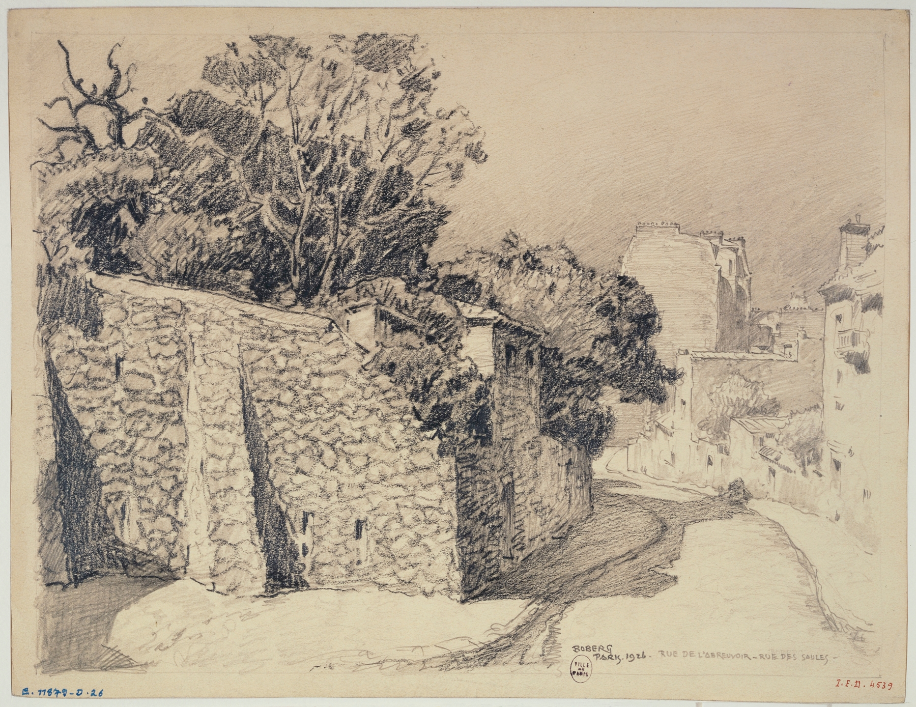 Rue de l’Abreuvoir et la rue des Saules, oil on canvas by Ferdinand Boberg