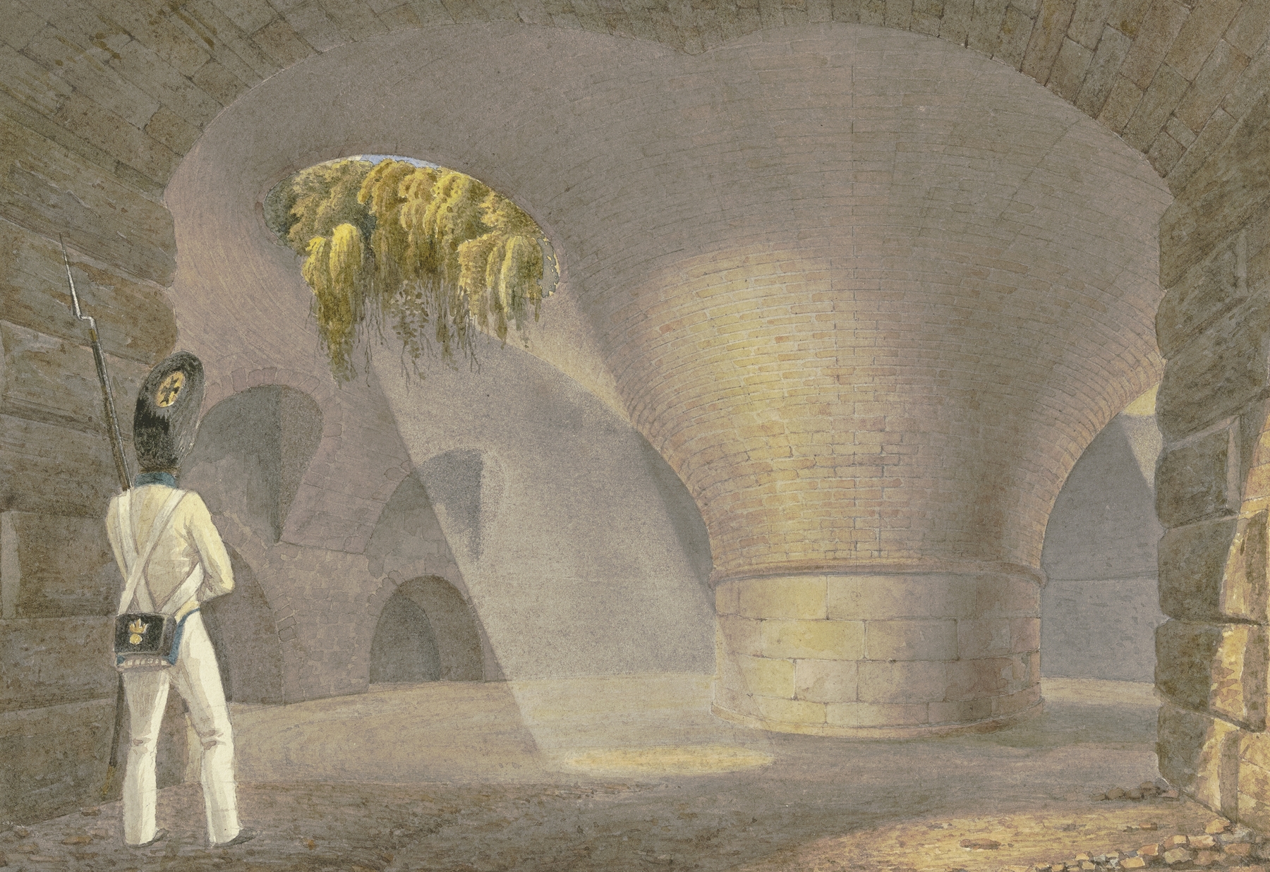 Underground landscape with figures in shadows by Georg Von Krieg