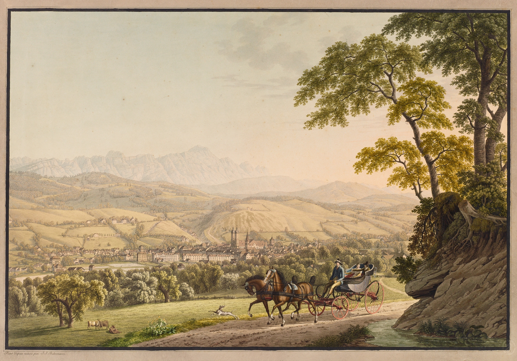Landscape depicting Sankt Gallen, von Norden by Johann Jakob Biedermann, unknown medium