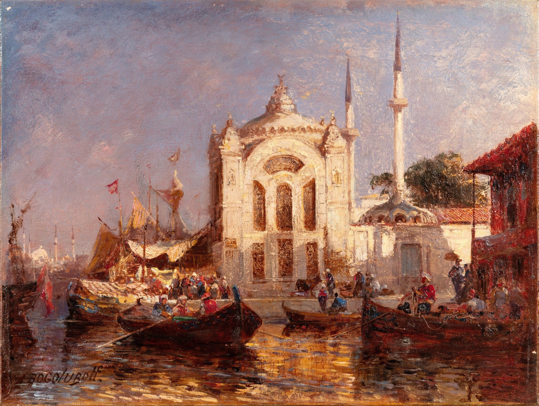 The Dolmabahçe Mosque, Constantinople, by Alexey Petrovich Bogolyubov, public domain