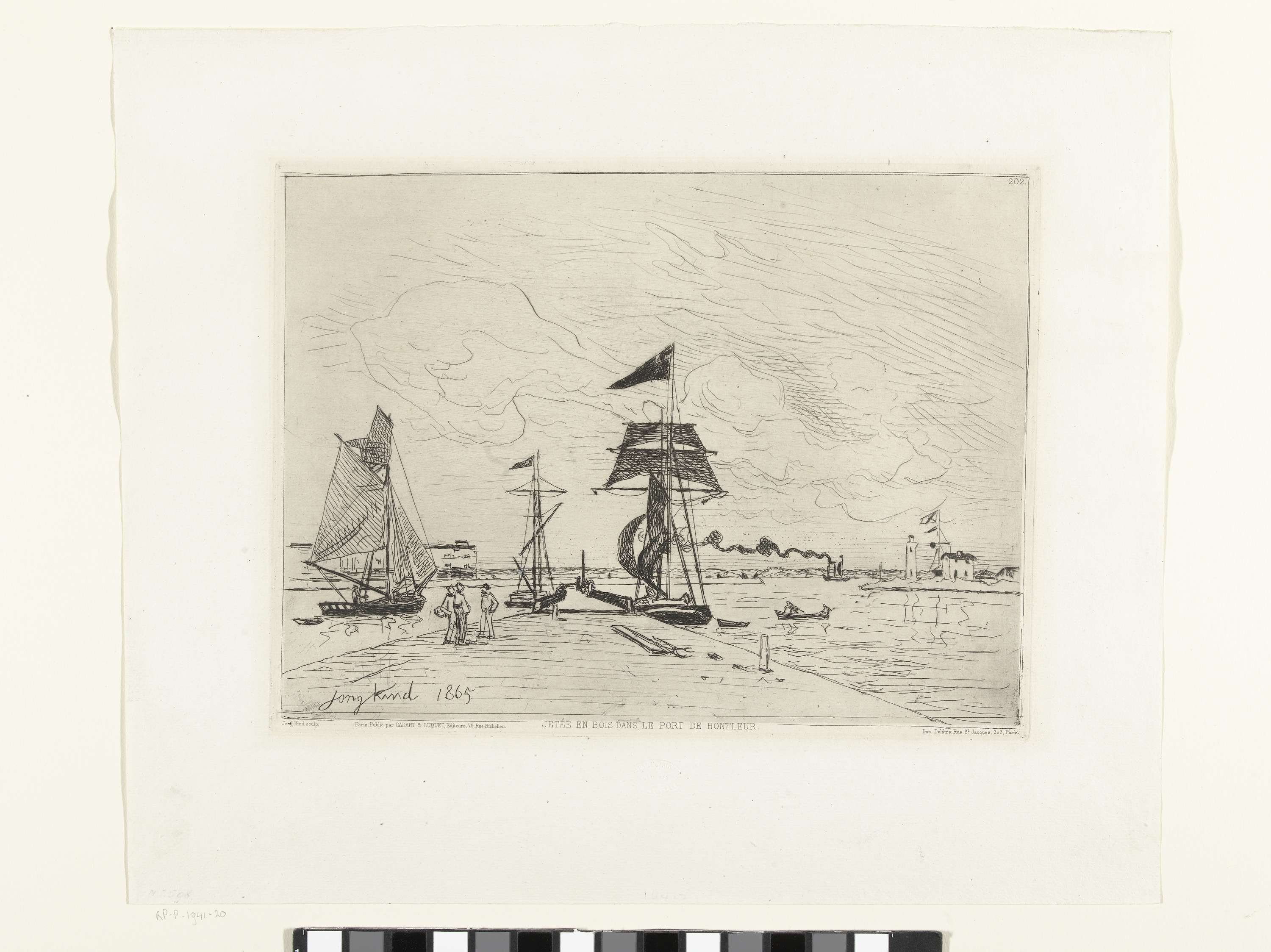 Aanlegsteiger bij Honfleur, by Johan Barthold Jongkind, public domain