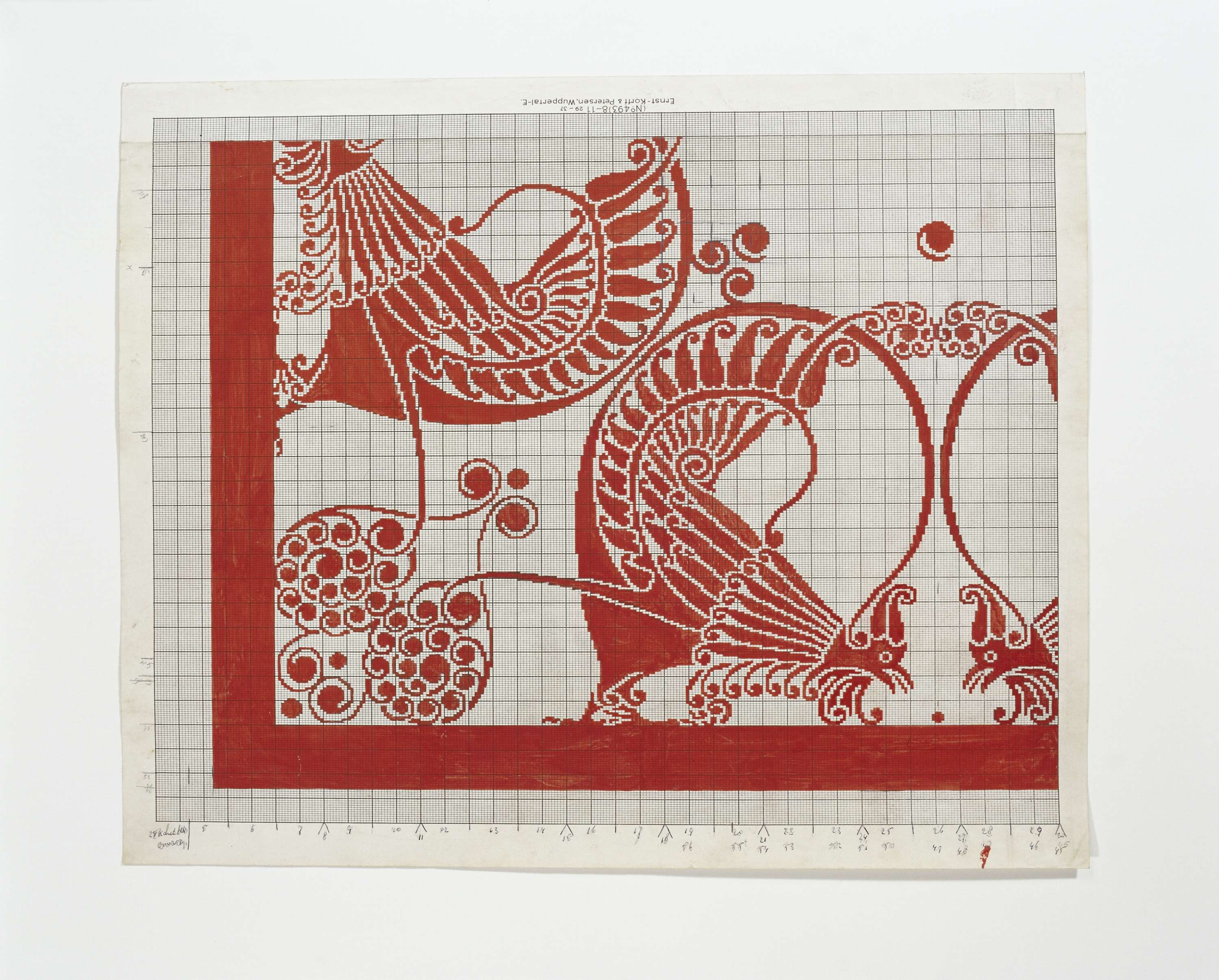 Patroontekening voor een damasten servet met dessin "Haantjes"., by Chris Lebeau, public domain