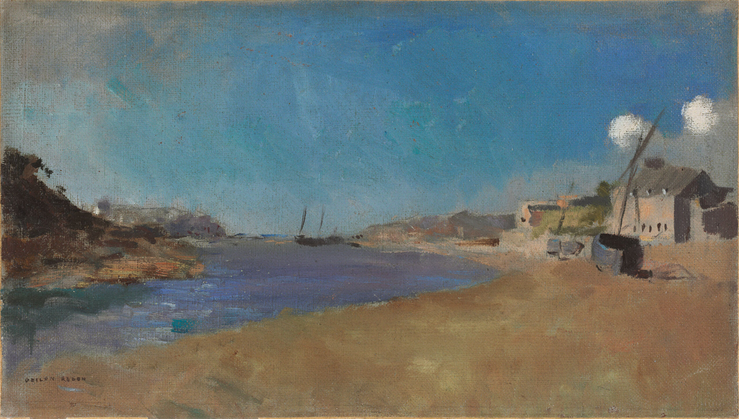 Fishing Village, Brittany, by Odilon Redon, public domain