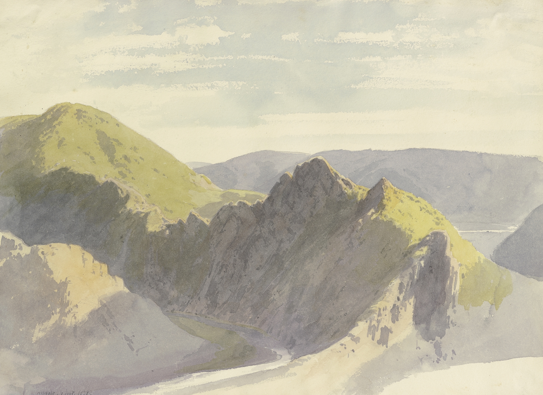 Landscape of The Ahr Valley near Altenahr, oil painting by Carl Theodor Reiffenstein