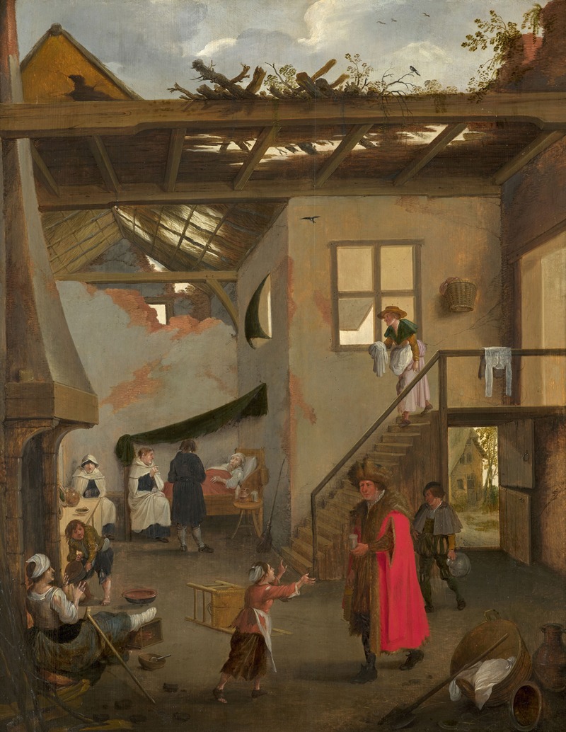 Sebastian Vrancx's 'Visiting the Sick' depicts a poignant moment of care and compassion.