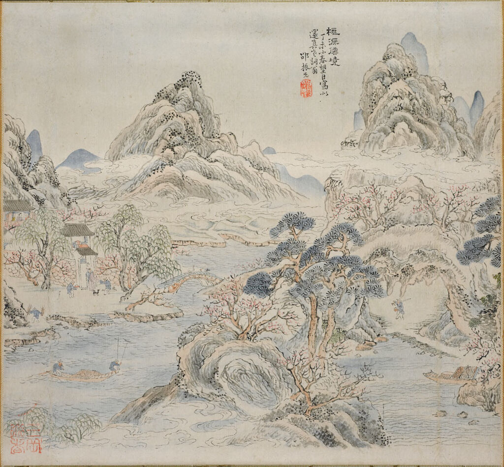 Peach Blossom Spring (after Shao Zhenxian), by Ikeno Taiga 池大雅, public domain